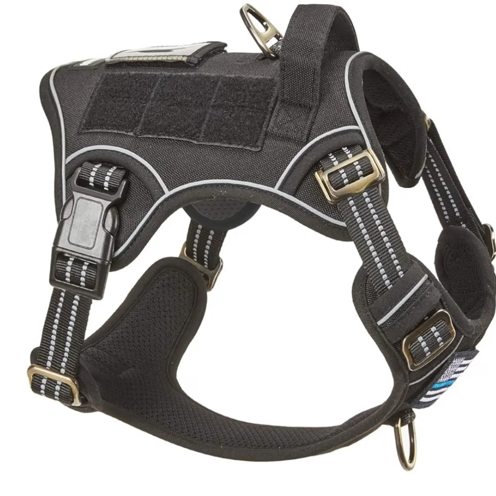 Bumbin Tactical No-Pull Black Dog Harness Size Small